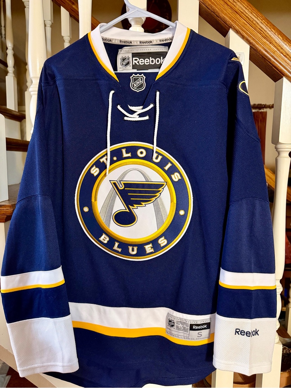 Reebok Navy, White & Yellow St. Louis Blues Hockey Jersey